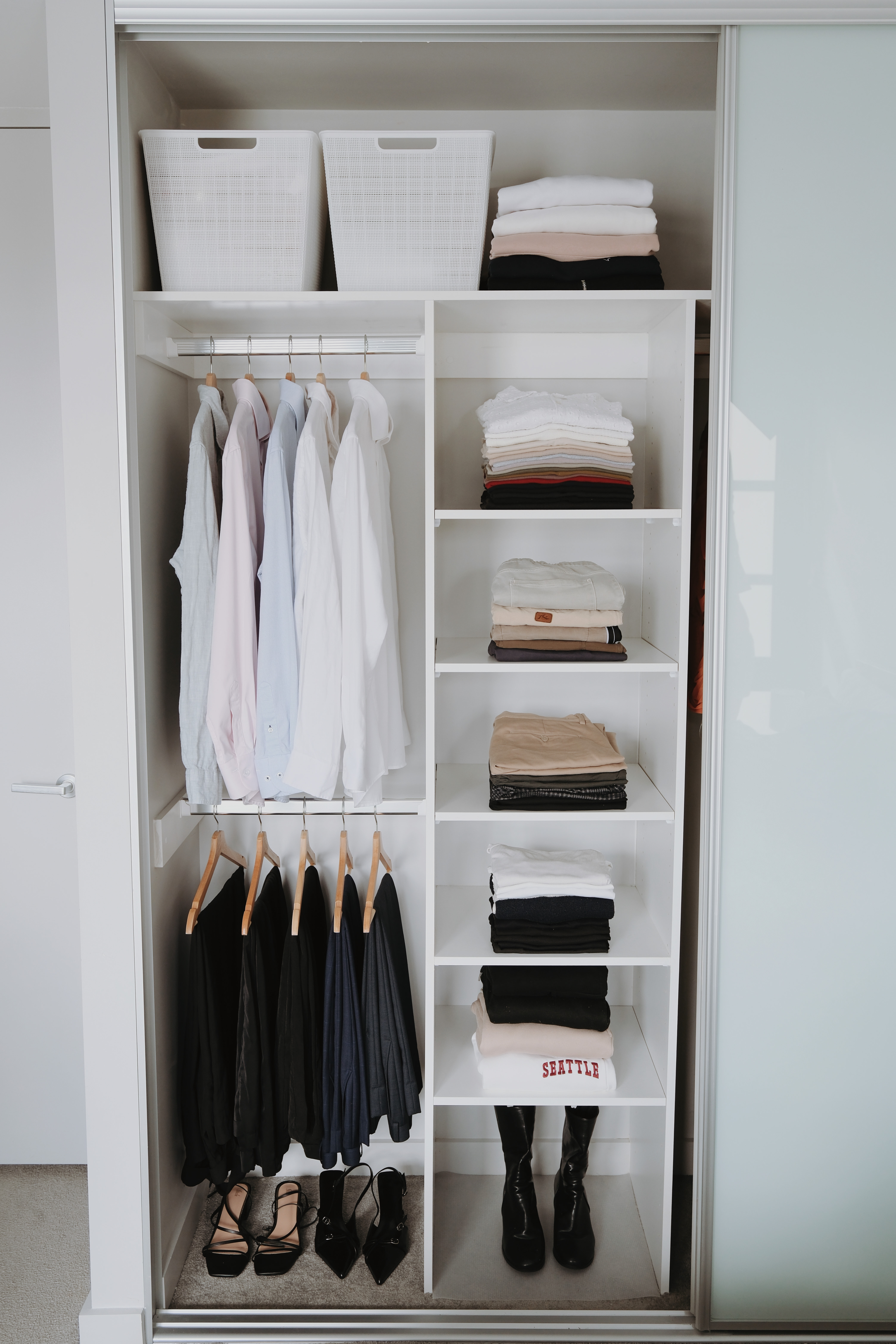 Organised wardrobe